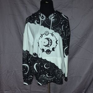 Source Unknown Black and White Celestial Hoodie